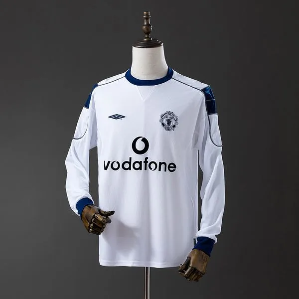 Camiseta de fútbol Manchester United 2000/01 VISITANTE MANGA LARGA VERSION FAN